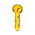 Load image into Gallery viewer, Pulsar Fruit Series Pineapple Express Herb Pipe Glow Duo - 10" / 14mm F by Smoke Drop - view 3 | Buddy Brandz
