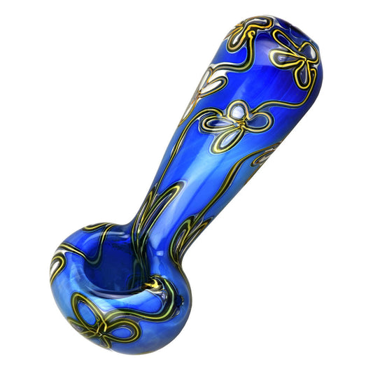 Trippy Floral Double Glass Spoon Pipe - 5" by Smoke Drop | Buddy Brandz | Buddy Brandz