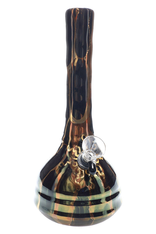 Ancient Creations Gold Sunburst Ceramic Beaker Bong - Made in USA by Smoke Drop - view 2 | Buddy Brandz - alternate view | Buddy Brandz