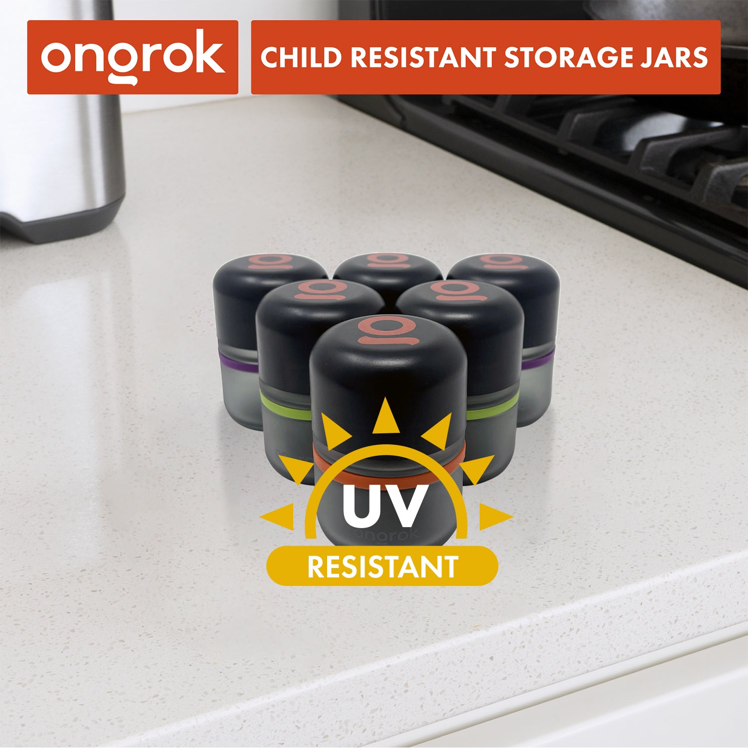 Ongrok 80ml Child Resistant Jar | 6 Pack by Smoke Drop - view 5 | Buddy Brandz