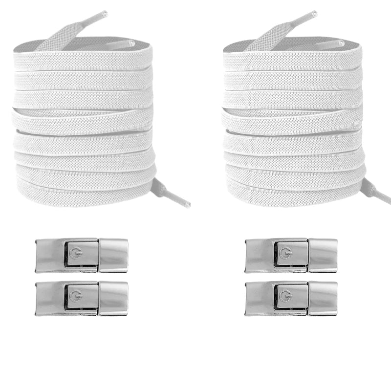 New Without Ties Elastic Laces No Tie Shoe Laces Press Lock Shoelaces Sneaker Kids Adult 8MM Widened Flat Shoelace for Shoes by Buddy Brandz - view 4 | Buddy Brandz