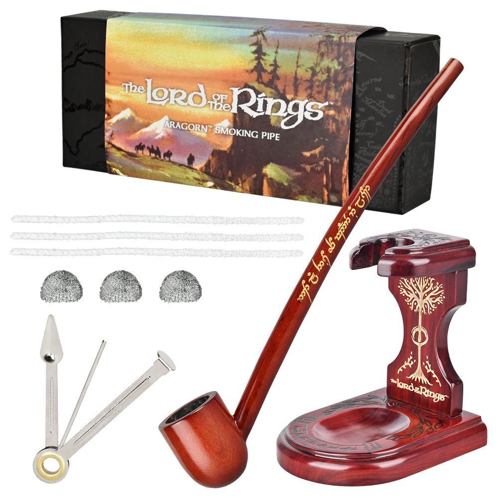 BUNDLE - Pulsar Shire Pipes ARAGORN Smoking Pipe & Middle-Earth Pipe Stand by Smoke Drop - view 2 | Buddy Brandz
