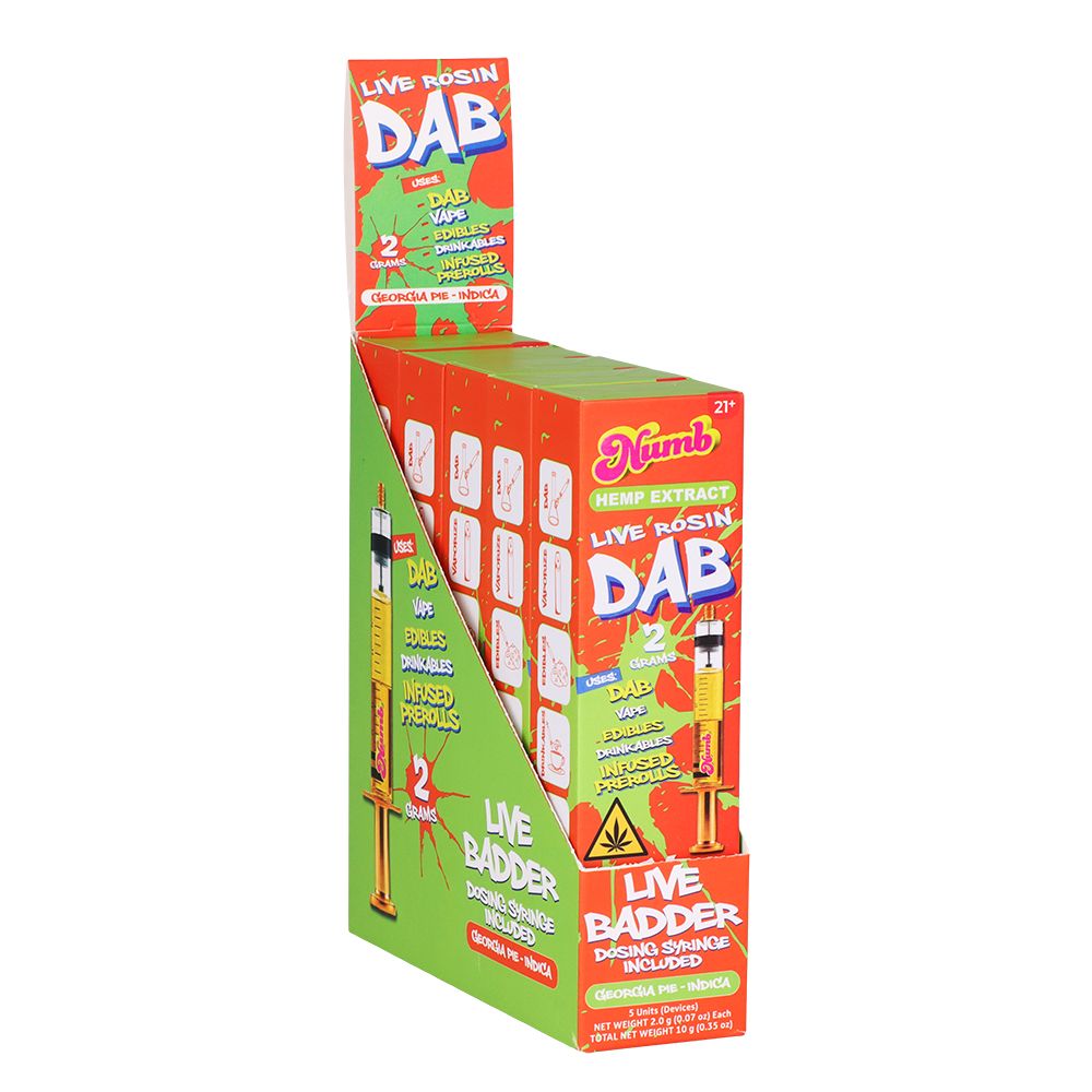 Numb THCA Live Rosin Badder Glass Syringe | 2g | 5ct Display by Smoke Drop - view 3 | Buddy Brandz