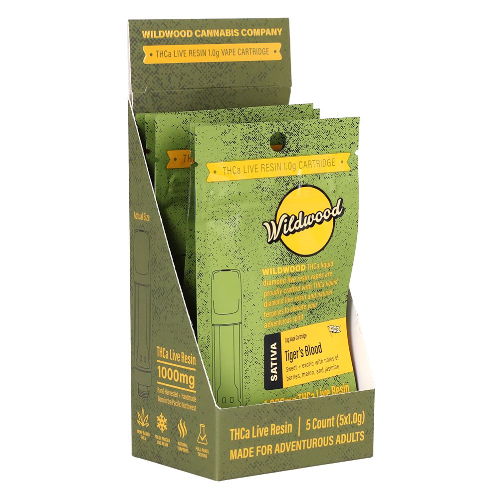 Wildwood Dispensary Grade Live Resin THCA Cartridge | 1g | 5ct Display by Smoke Drop - view 12 | Buddy Brandz