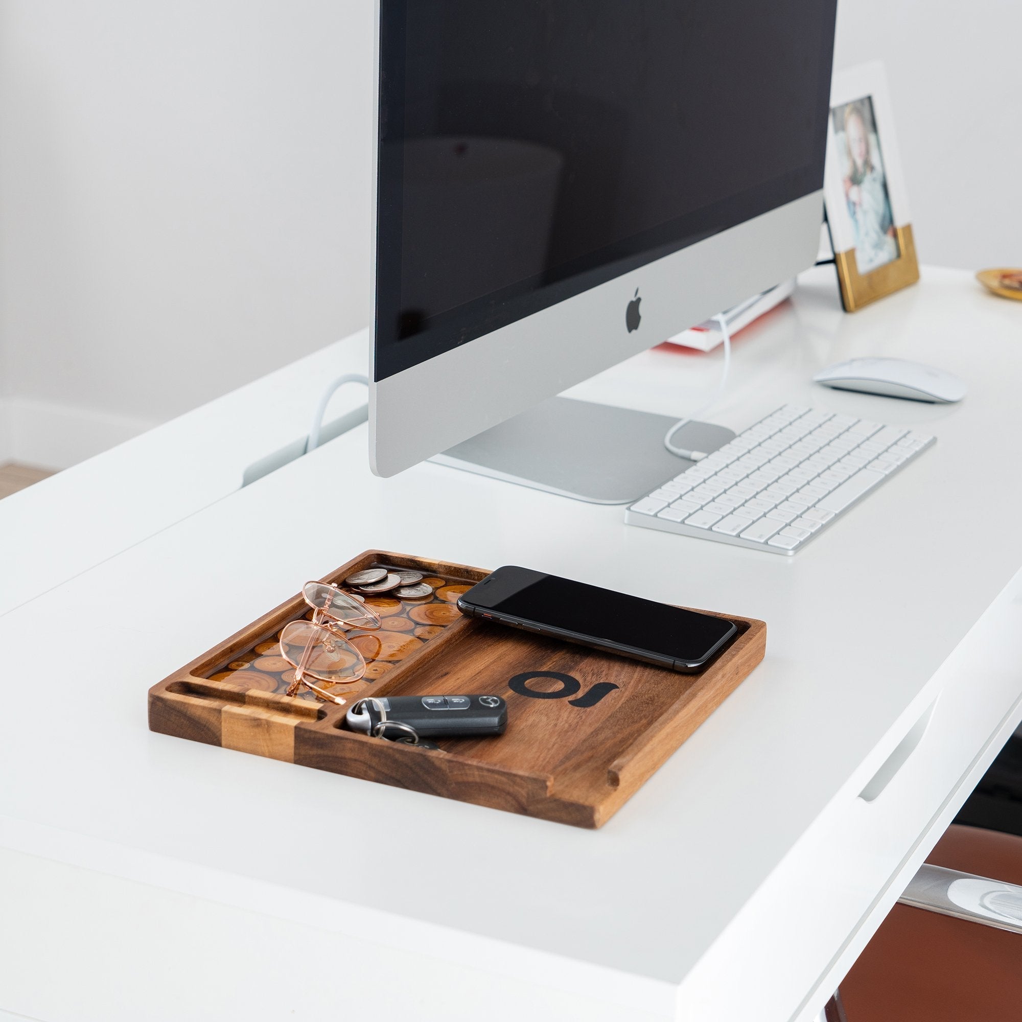 Ongrok Premium Natural Acacia Wood Tray | 9.5" x 9.5" by Smoke Drop - view 5 | Buddy Brandz