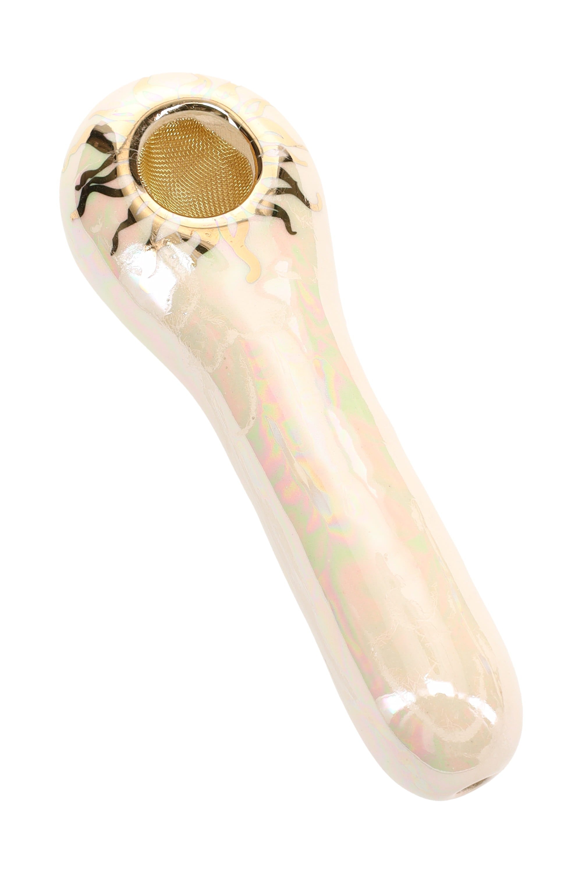 Ancient Creations Ceramics Spoon Hand Pipe – Brass Screen – Made in USA by Smoke Drop - view 4 | Buddy Brandz