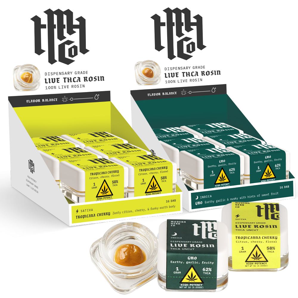 Modern Herb Co Dispensary Grade Live Rosin THCA Uncut Dabs | 1g | 6ct Display