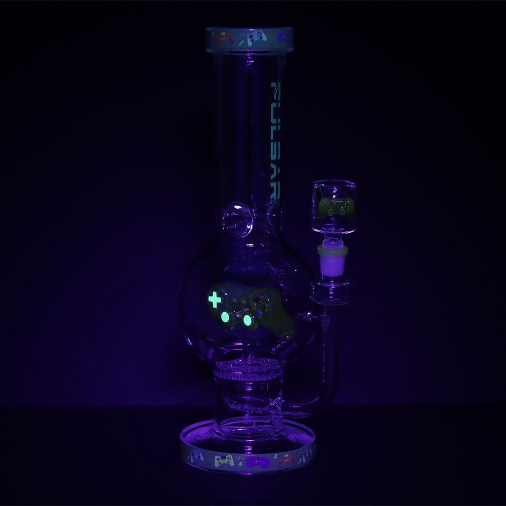 Pulsar Game Time Bubble Base Glass Water Pipe - 12.5" / 14mm F by Smoke Drop - view 8 | Buddy Brandz