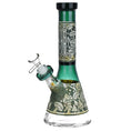 Load image into Gallery viewer, Mushroom Melange Etched Beaker Glass Water Pipe by Smoke Drop | Buddy Brandz
