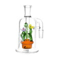 Load image into Gallery viewer, Pulsar Wild Flowers Glass Ash Catcher - 5" / 14mm / 90D by Smoke Drop | Buddy Brandz

