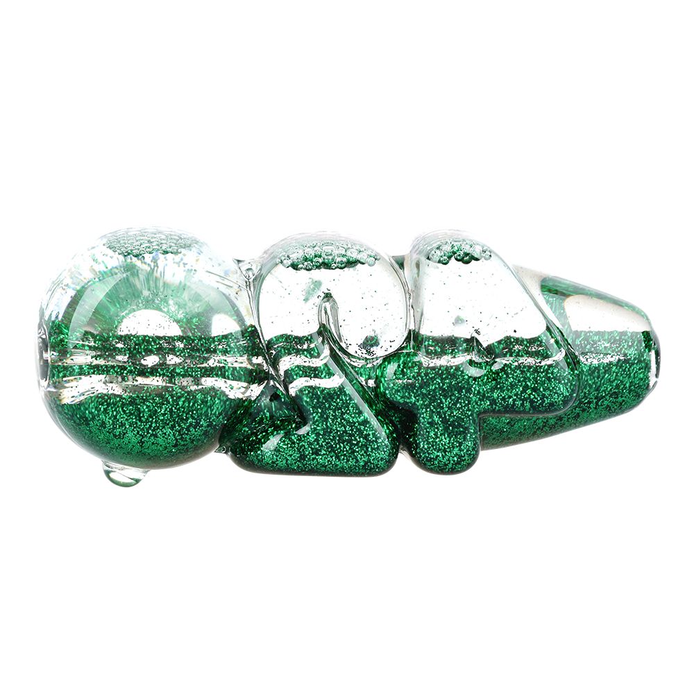Glitter 420 Glycerin Glass Hand Pipe - 4.25" (4 pack) by Smoke Drop - view 3 | Buddy Brandz