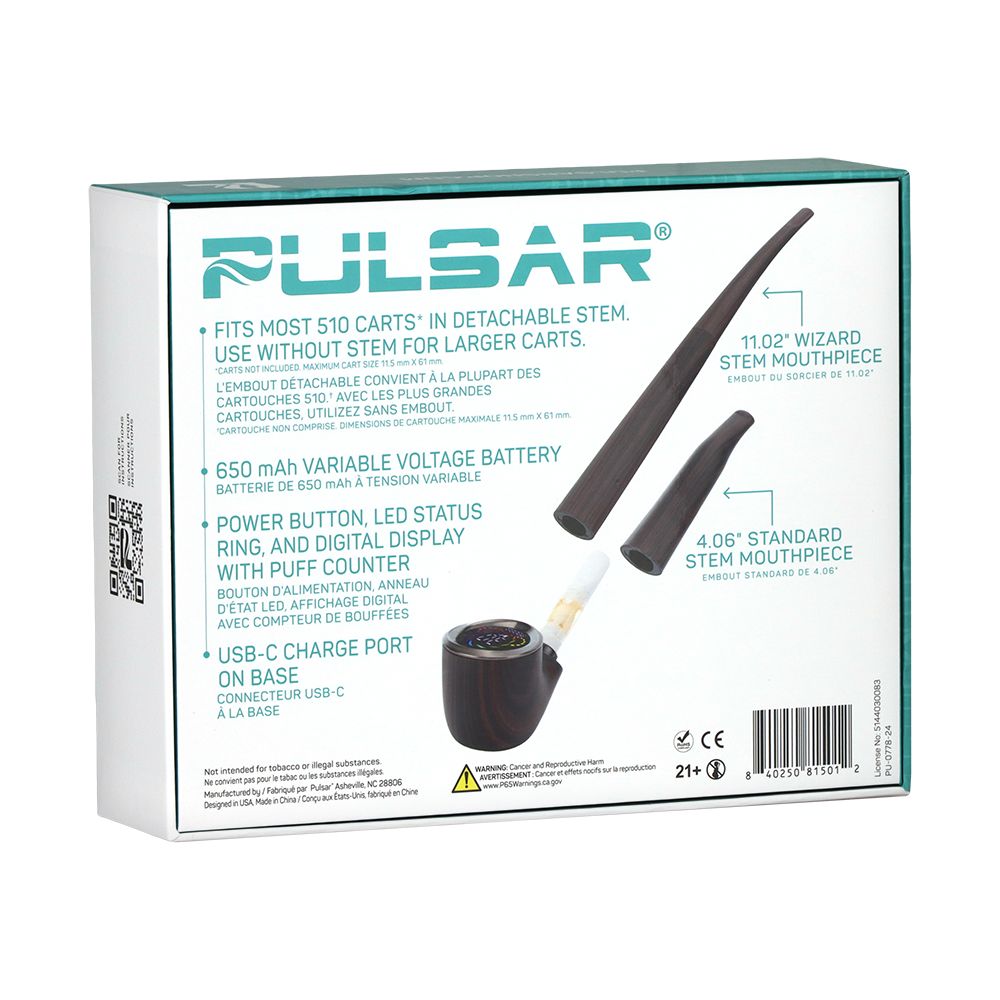 Pulsar 510 DL Wizard Pipe Variable Voltage Cartridge Vape by Smoke Drop - view 9 | Buddy Brandz