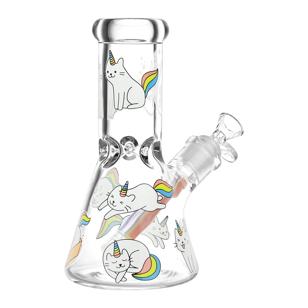 Pulsar Caticorns Design Glass Beaker Water Pipe by Smoke Drop - view 2 | Buddy Brandz