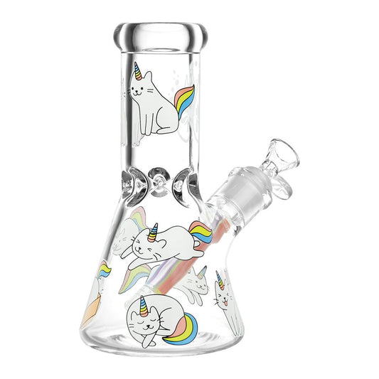 Pulsar Caticorns Design Glass Beaker Water Pipe by Smoke Drop - view 2 | Buddy Brandz - alternate view | Buddy Brandz