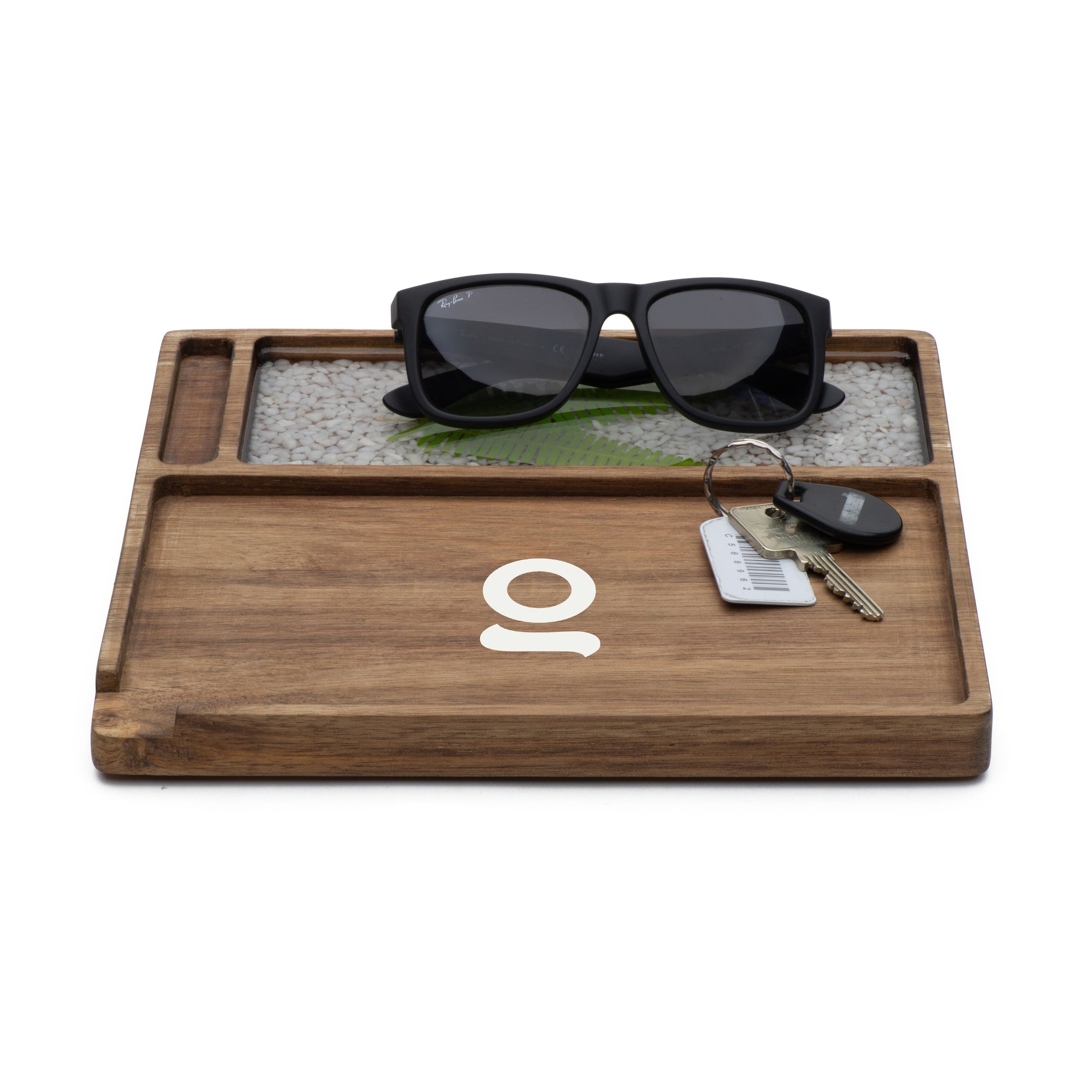 Ongrok Premium Natural Acacia Wood Tray | 9.5" x 9.5" by Smoke Drop - view 8 | Buddy Brandz