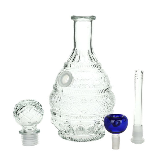 SeshGear Vintage Decanter Style Glass Water Pipe - 10.5"  / 14mm F / Round Lotus / Colors Vary by Smoke Drop - view 2 | Buddy Brandz - alternate view | Buddy Brandz