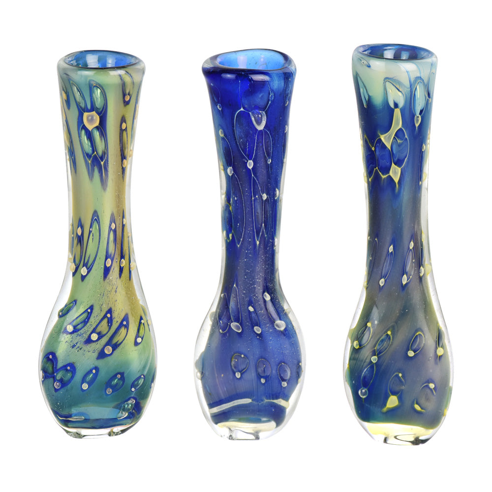 Iridescent Bubbles Chillum Pipe - 3.25"/Colors Vary by Smoke Drop | Buddy Brandz