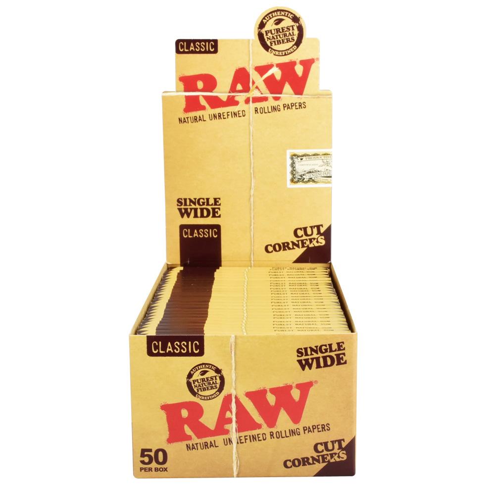 RAW Cut Corners Rolling Papers | Single Wide by Smoke Drop - view 2 | Buddy Brandz