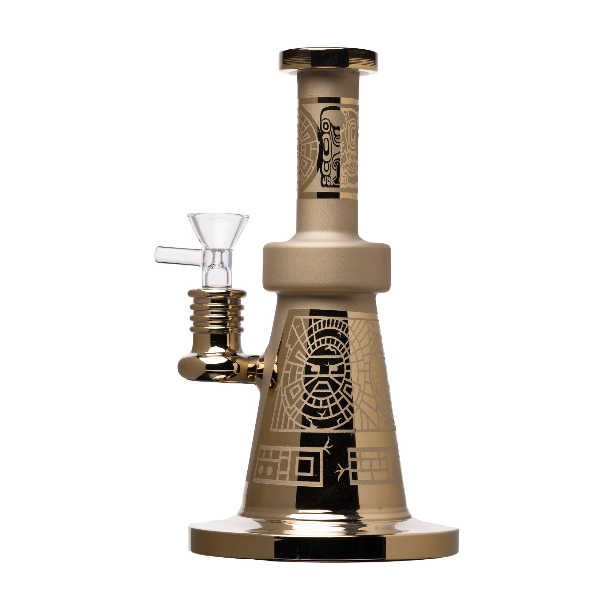 Human Grade Aztec (Sandblasted) Glass Water Pipe by Smoke Drop - view 5 | Buddy Brandz