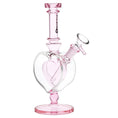 Load image into Gallery viewer, Pulsar Pink Heart Chalice Glass Water Pipe - 9" / 14mm F by Smoke Drop - view 2 | Buddy Brandz
