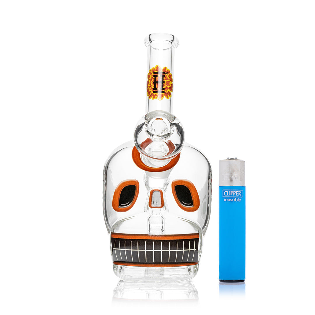 Dia De Los Muertos Skull Bong 6.1" by Smoke Drop - view 8 | Buddy Brandz