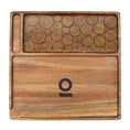 Cargar la imagen en la vista de la galería, Ongrok Premium Natural Acacia Wood Tray | 9.5" x 9.5" by Smoke Drop - view 3 | Buddy Brandz
