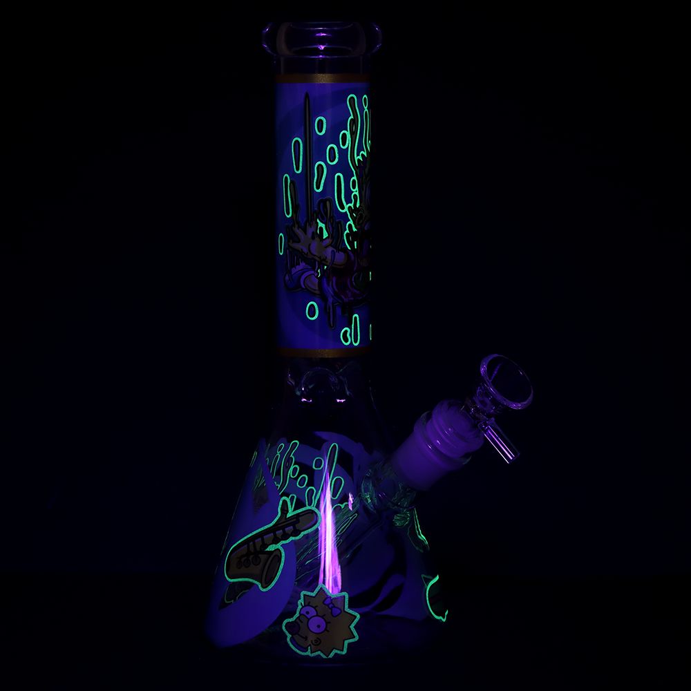 Don't Have A Cow Beaker Glass Water Pipe - 10" / 14mm F / Designs Vary by Smoke Drop - view 6 | Buddy Brandz