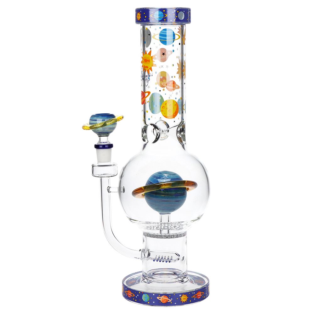 Pulsar Rings of Saturn Bubble Base Glass Water Pipe - 12.75" / 14mm F by Smoke Drop - view 4 | Buddy Brandz
