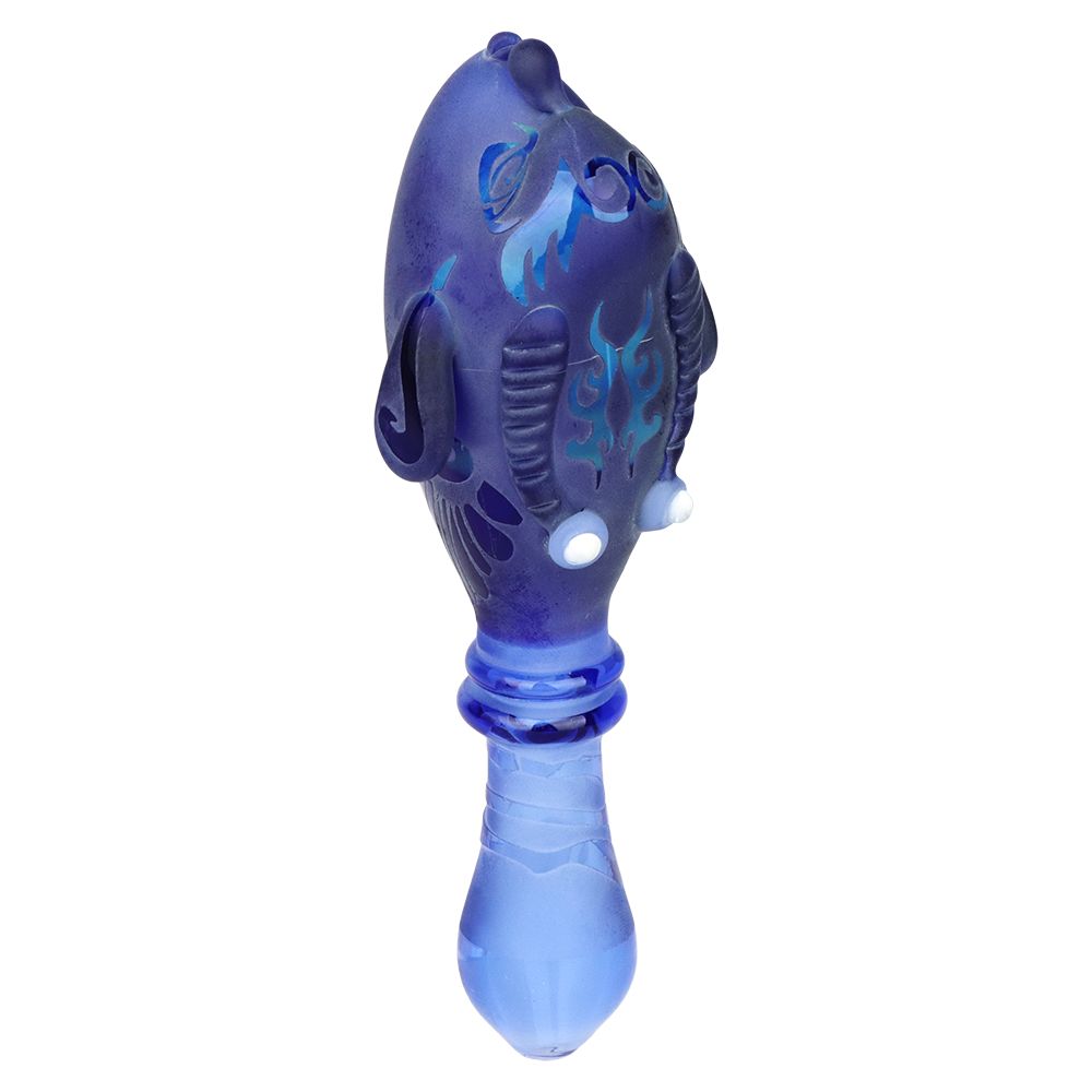 Braids of Avatar Sandblasted Glass Hand Pipe - 5.75" by Smoke Drop - view 3 | Buddy Brandz