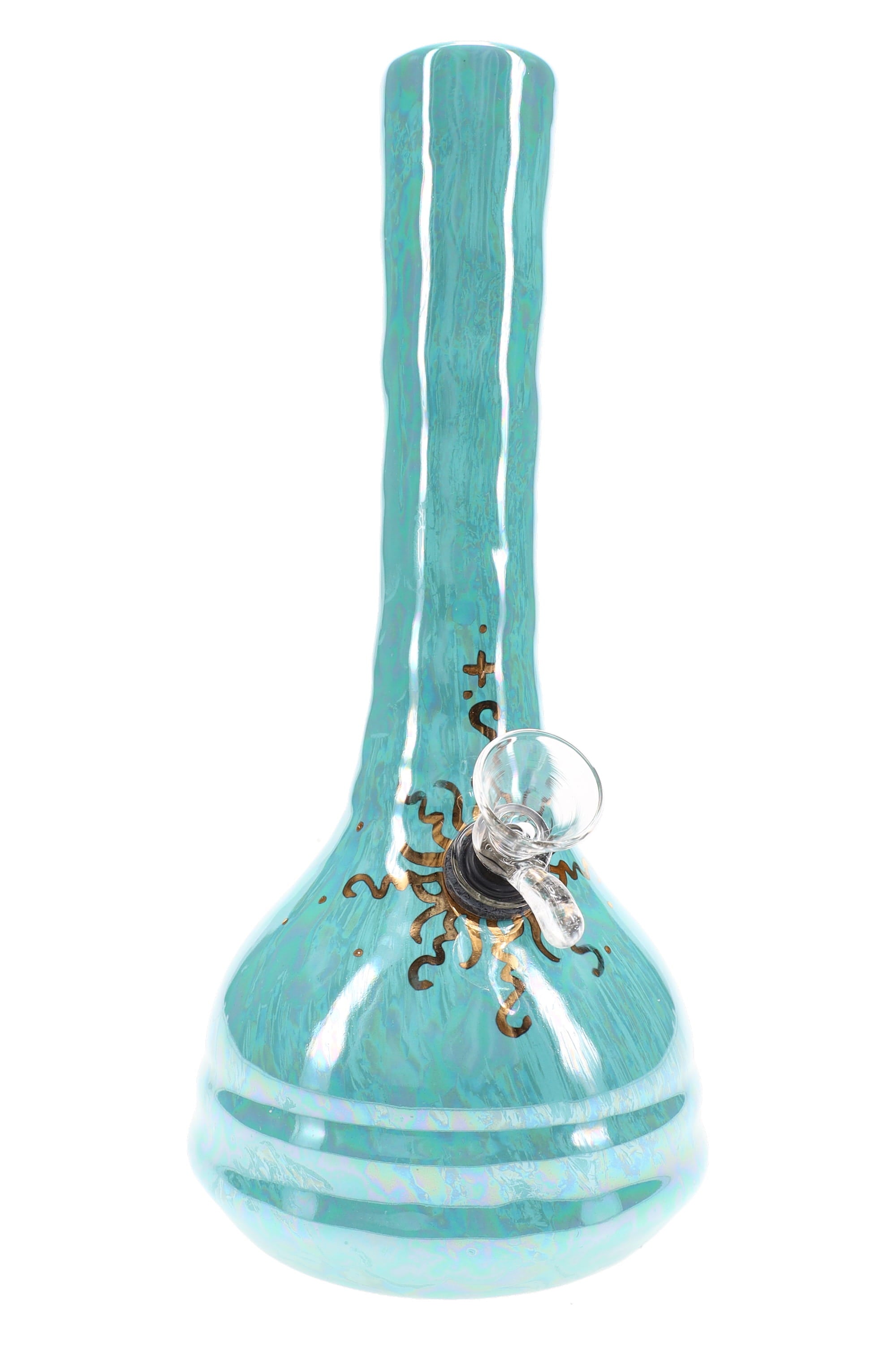 Ancient Creations Gold Sunburst Ceramic Beaker Bong - Made in USA by Smoke Drop - view 18 | Buddy Brandz