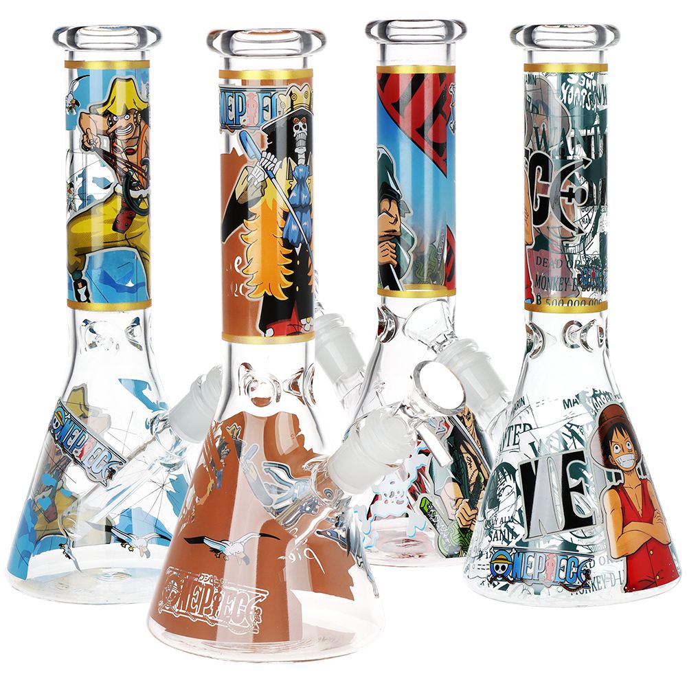 One Treasure Beaker Glass Water Pipe | 10.25" | 14mm F by Smoke Drop - view 6 | Buddy Brandz