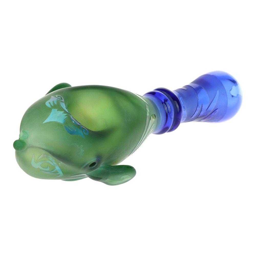 Braids of Avatar Sandblasted Glass Hand Pipe - 5.75" by Smoke Drop - view 4 | Buddy Brandz