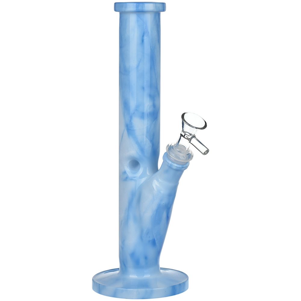Marbled Straight Tube Glass Water Pipe - 10.75" / 14mm F / Colors Vary by Smoke Drop - view 2 | Buddy Brandz