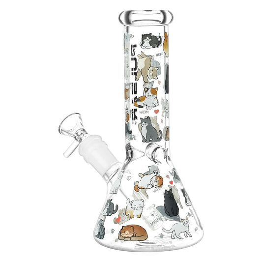 Pulsar Kitten Corral Beaker Glass Water Pipe - 7.75" by Smoke Drop - view 2 | Buddy Brandz - alternate view | Buddy Brandz