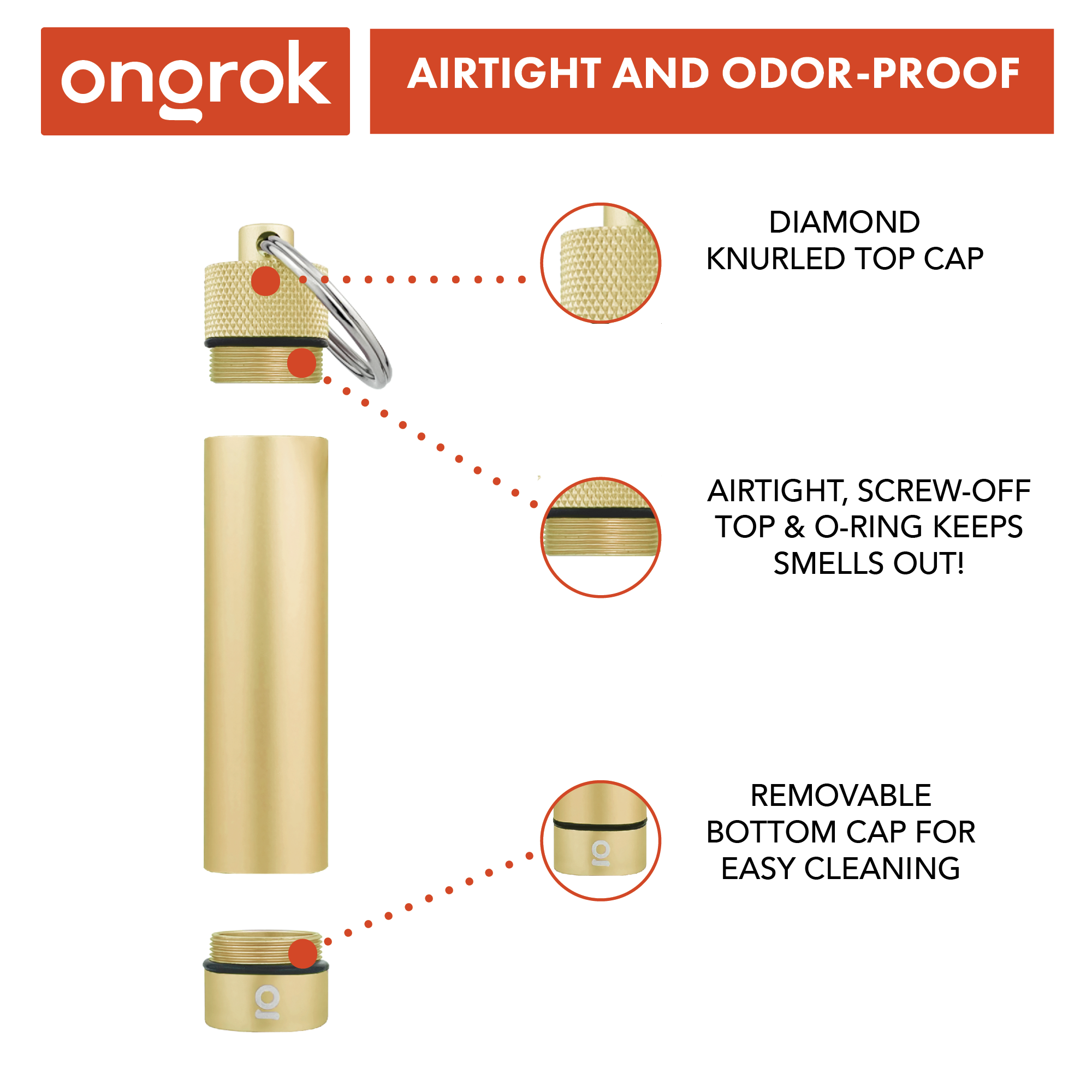 Ongrok Aluminum Storage Keychain by Smoke Drop - view 21 | Buddy Brandz