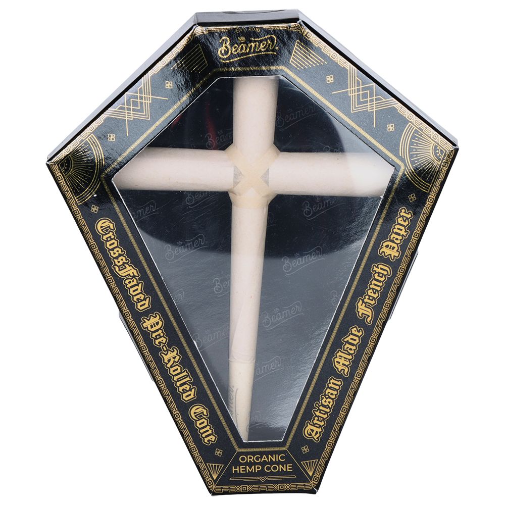 8CT DISPLAY - Beamer CrossFaded Organic Hemp Pre-Rolled Cross-Shaped Cone by Smoke Drop - view 2 | Buddy Brandz