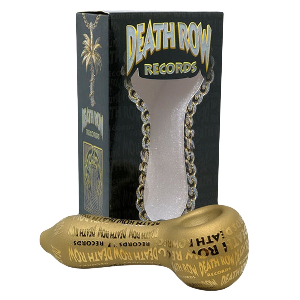 Death Row Records Metallic Etched Glass Spoon Pipe - 4" by Smoke Drop - view 4 | Buddy Brandz