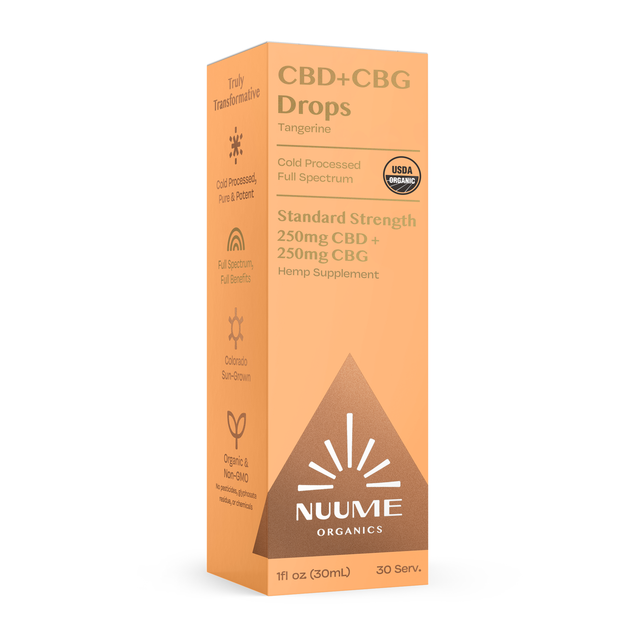 Organic CBG+CBD Tangerine Drops 250mg+250mg by Smoke Drop | Buddy Brandz