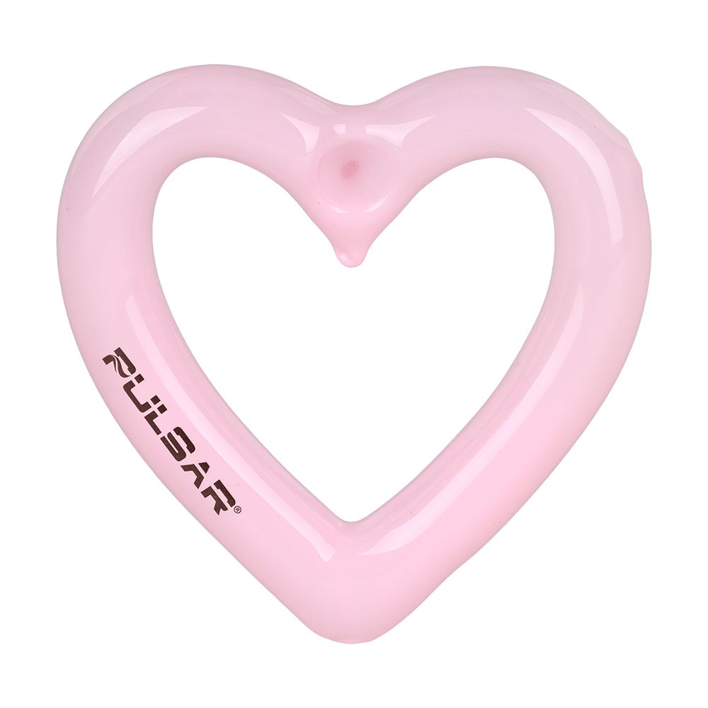 2PC SET - Pulsar Balloon Heart Glass Hand Pipe - 4.5" / Assorted Colors by Smoke Drop - view 3 | Buddy Brandz