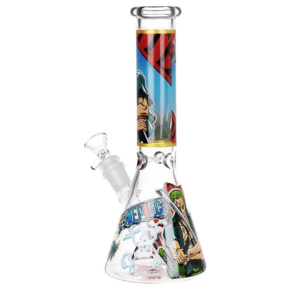 One Treasure Beaker Glass Water Pipe | 10.25" | 14mm F by Smoke Drop - view 7 | Buddy Brandz