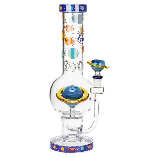Pulsar Rings of Saturn Bubble Base Glass Water Pipe - 12.75" / 14mm F by Smoke Drop | Buddy Brandz | Buddy Brandz