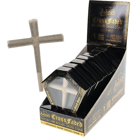 8CT DISPLAY - Beamer CrossFaded Organic Hemp Pre-Rolled Cross-Shaped Cone by Smoke Drop | Buddy Brandz | Buddy Brandz