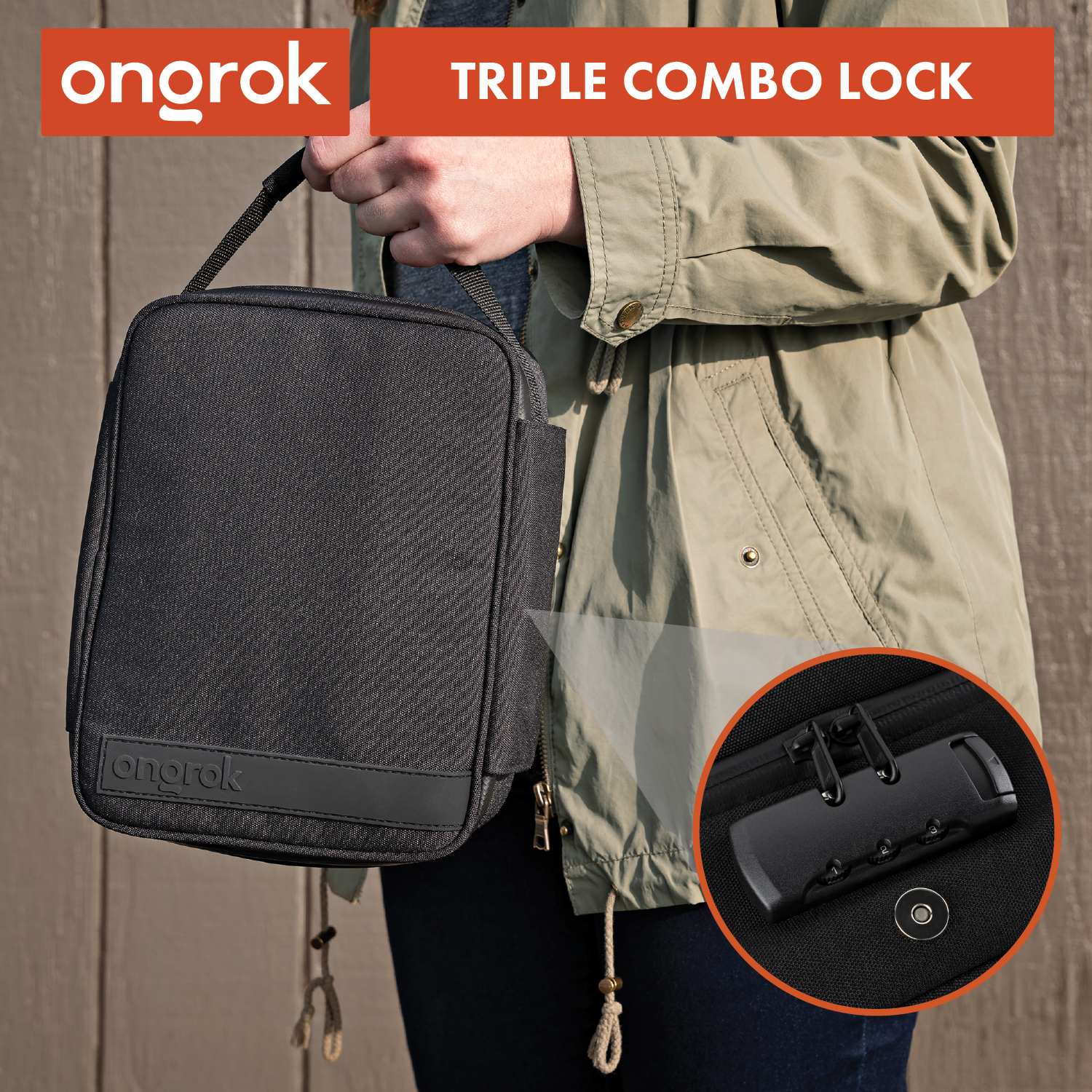 Ongrok Large Carbon-Lined Case with Combo Lock by Smoke Drop - view 4 | Buddy Brandz