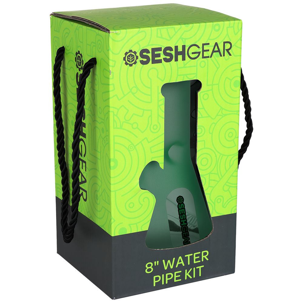 SeshGear Glass Beaker Water Pipe  | 8" by Smoke Drop - view 8 | Buddy Brandz