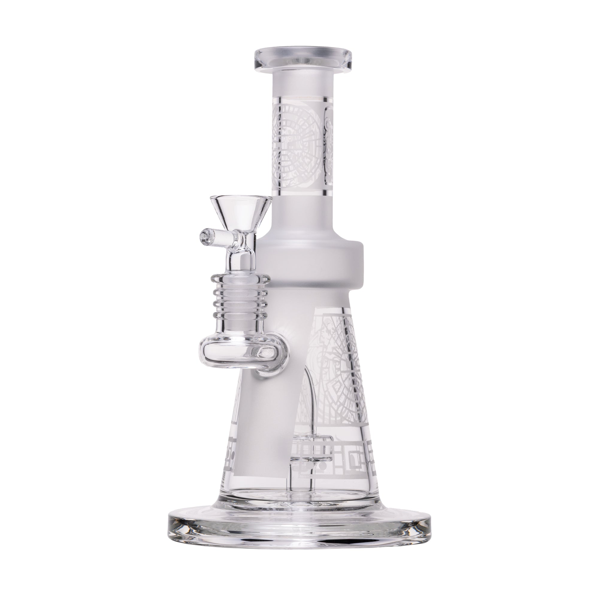 Human Grade Aztec (Sandblasted) Glass Water Pipe by Smoke Drop - view 8 | Buddy Brandz