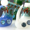 Load image into Gallery viewer, Crush Fang Dual Galaxy Marbles Bubbler Pipe by Smoke Drop - view 6 | Buddy Brandz
