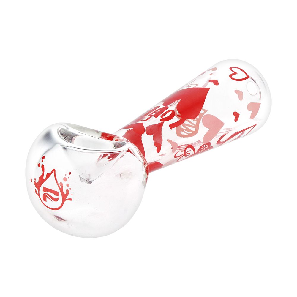 Pulsar Valentine's Hearts 'n' Roses Glass Herb Pipe Duo - 10" / 14mm F by Smoke Drop - view 5 | Buddy Brandz