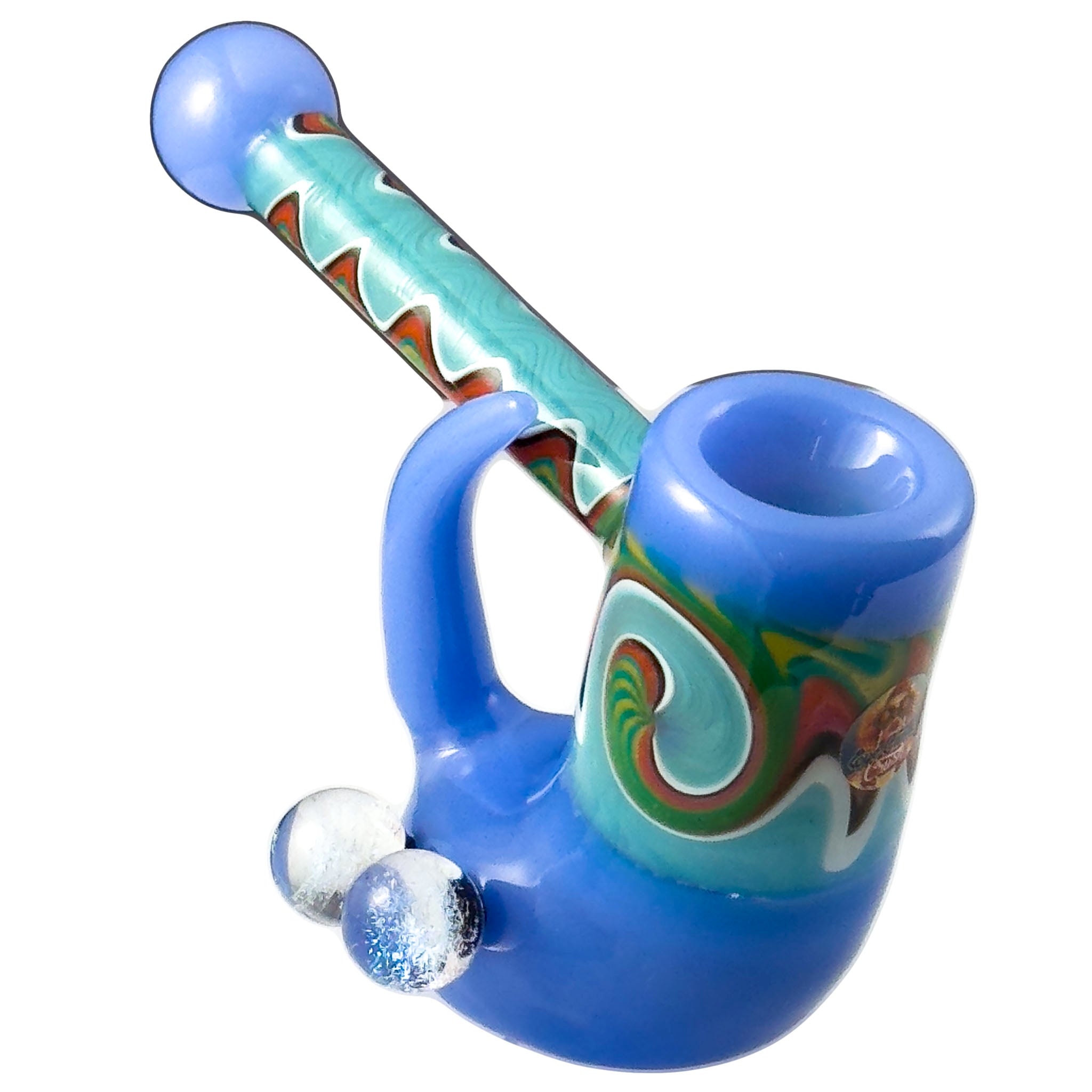 Crush Fang Dual Galaxy Marbles Bubbler Pipe by Smoke Drop - view 3 | Buddy Brandz