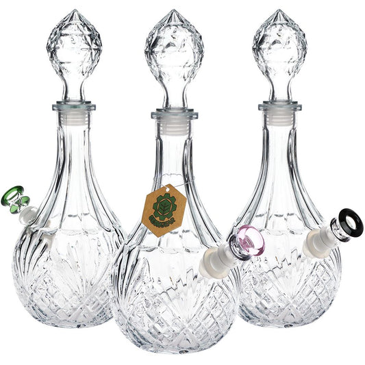 SeshGear Vintage Decanter Style Glass Water Pipe - 12.5" / 14mm F / Water Drop / Colors Vary by Smoke Drop | Buddy Brandz | Buddy Brandz