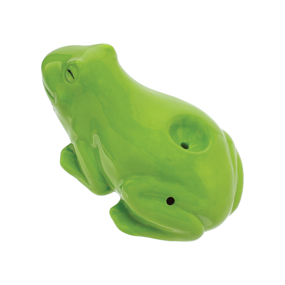 Wacky Bowlz Frog Ceramic Hand Pipe | 3.5" by Smoke Drop - view 2 | Buddy Brandz